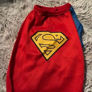 Superman dog costume size xxsmall n bat harness xmas sweatshirt n shirt
